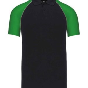 Kariban Baseball Cotton Piqué Polo Shirt