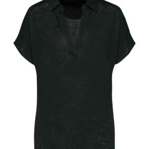 Spasso Ladies Linen Polo Shirt